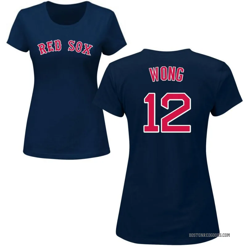 Connor Wong Women's Navy Boston Red Sox Roster T-Shirt -