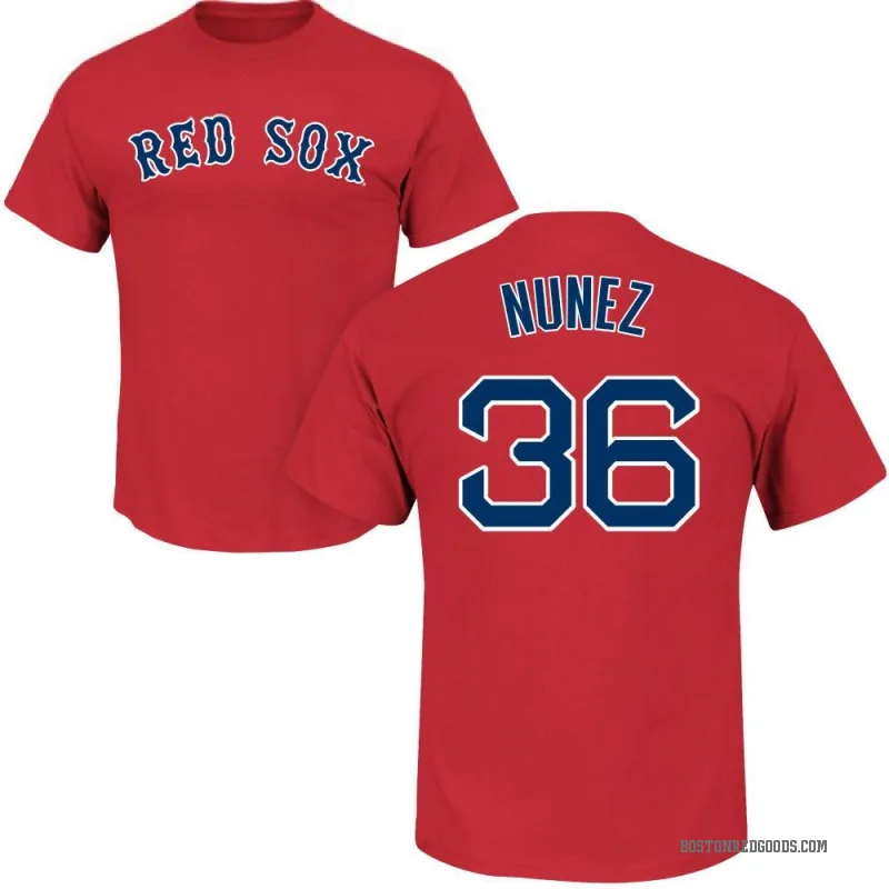 Eduardo Nunez Men's Scarlet Boston Red Sox Roster T-Shirt -