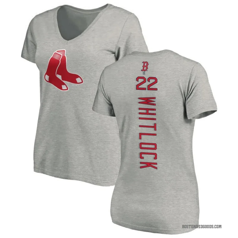 Garrett Whitlock Women's Ash Boston Red Sox Backer Slim Fit T-Shirt -