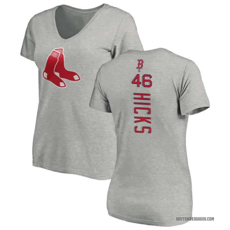 Jordan Hicks Women's Ash Boston Red Sox Backer Slim Fit T-Shirt -