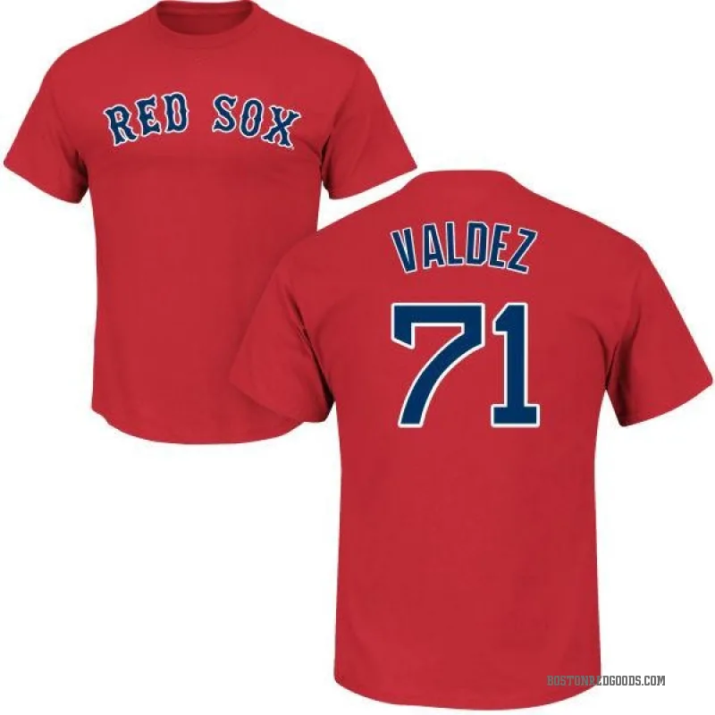 Phillips Valdez Men's Scarlet Boston Red Sox Roster T-Shirt -