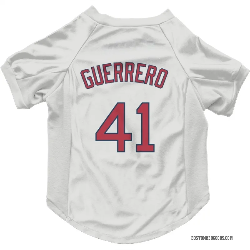 Tyron Guerrero  White Boston Red Sox  Cat & Dog Pet Jersey