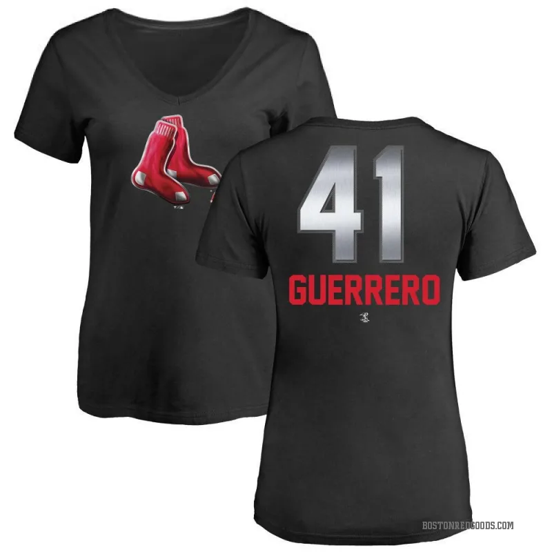 Tyron Guerrero Women's Black Boston Red Sox Midnight Mascot V-Neck T-Shirt -