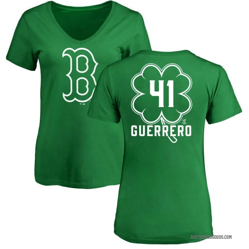 Tyron Guerrero Women's Green Boston Red Sox Dubliner V-Neck T-Shirt - Kelly
